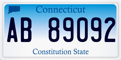 CT license plate AB89092