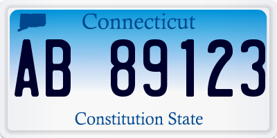 CT license plate AB89123