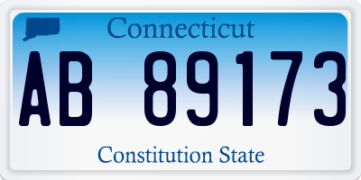 CT license plate AB89173