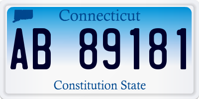 CT license plate AB89181
