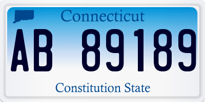 CT license plate AB89189