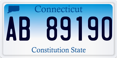 CT license plate AB89190