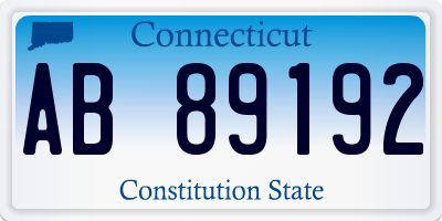 CT license plate AB89192