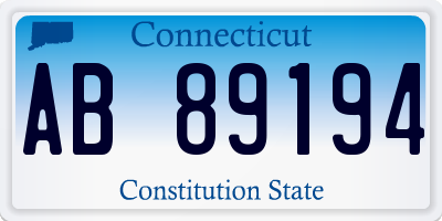 CT license plate AB89194
