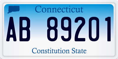 CT license plate AB89201