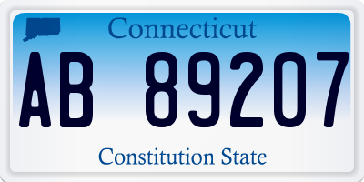 CT license plate AB89207