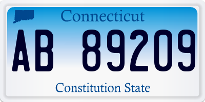 CT license plate AB89209