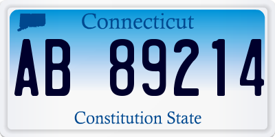 CT license plate AB89214