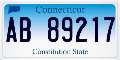 CT license plate AB89217