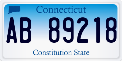 CT license plate AB89218