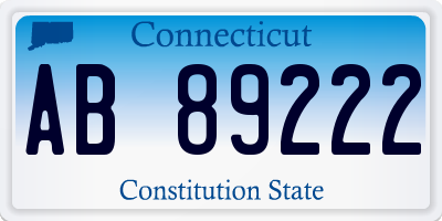 CT license plate AB89222