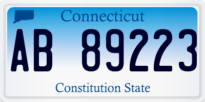 CT license plate AB89223