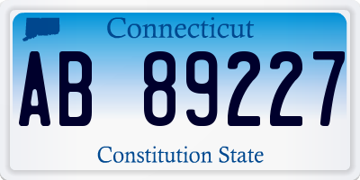 CT license plate AB89227