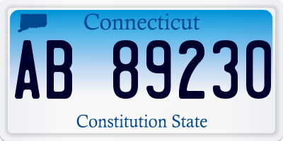 CT license plate AB89230