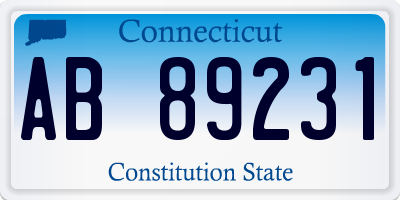 CT license plate AB89231