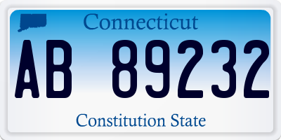 CT license plate AB89232