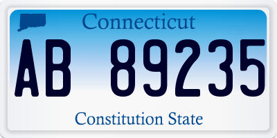 CT license plate AB89235