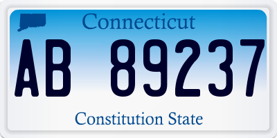 CT license plate AB89237