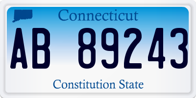 CT license plate AB89243