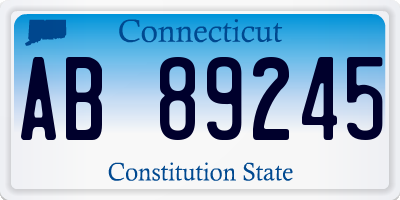 CT license plate AB89245