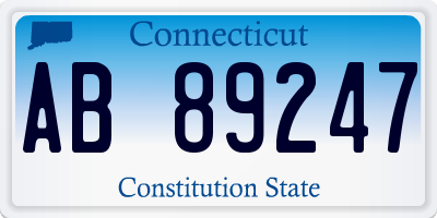 CT license plate AB89247