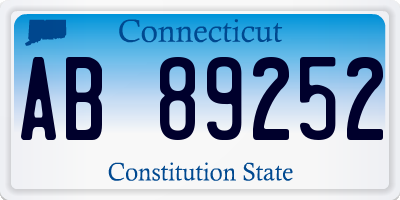 CT license plate AB89252