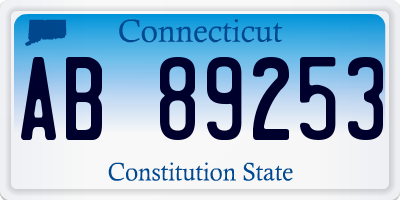 CT license plate AB89253