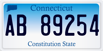 CT license plate AB89254