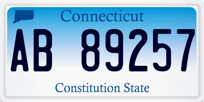 CT license plate AB89257