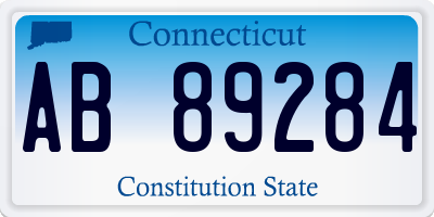 CT license plate AB89284