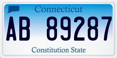 CT license plate AB89287