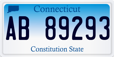 CT license plate AB89293