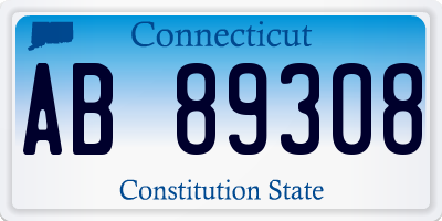 CT license plate AB89308