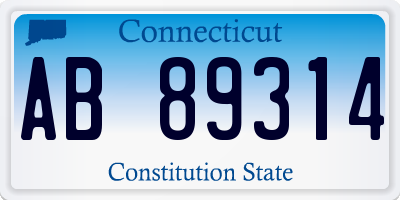 CT license plate AB89314