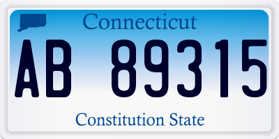 CT license plate AB89315