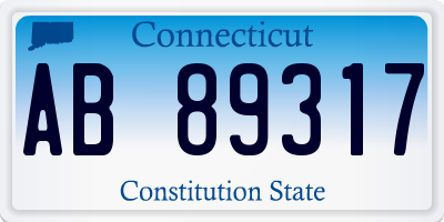 CT license plate AB89317