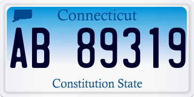 CT license plate AB89319