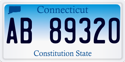 CT license plate AB89320