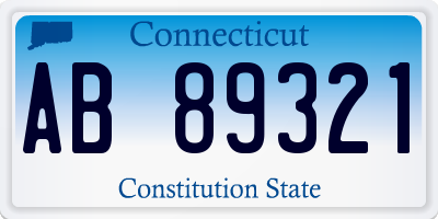 CT license plate AB89321
