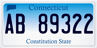 CT license plate AB89322