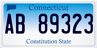CT license plate AB89323