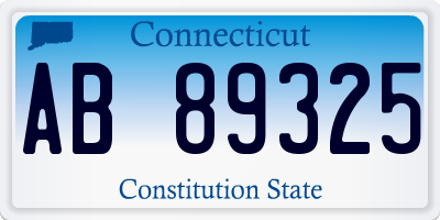 CT license plate AB89325