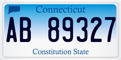 CT license plate AB89327