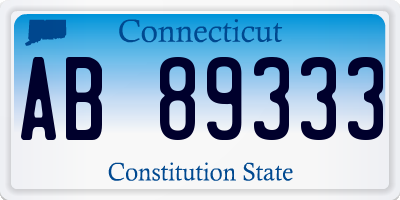 CT license plate AB89333