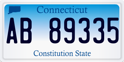 CT license plate AB89335