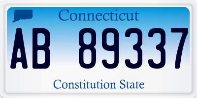 CT license plate AB89337