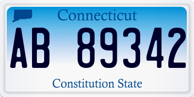 CT license plate AB89342