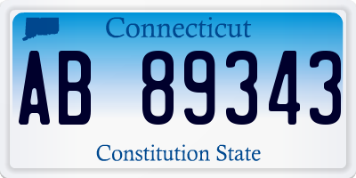 CT license plate AB89343