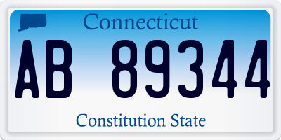 CT license plate AB89344