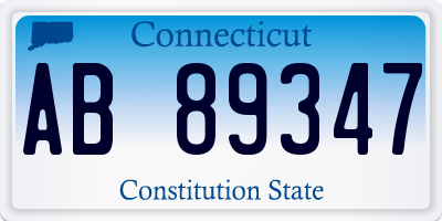 CT license plate AB89347